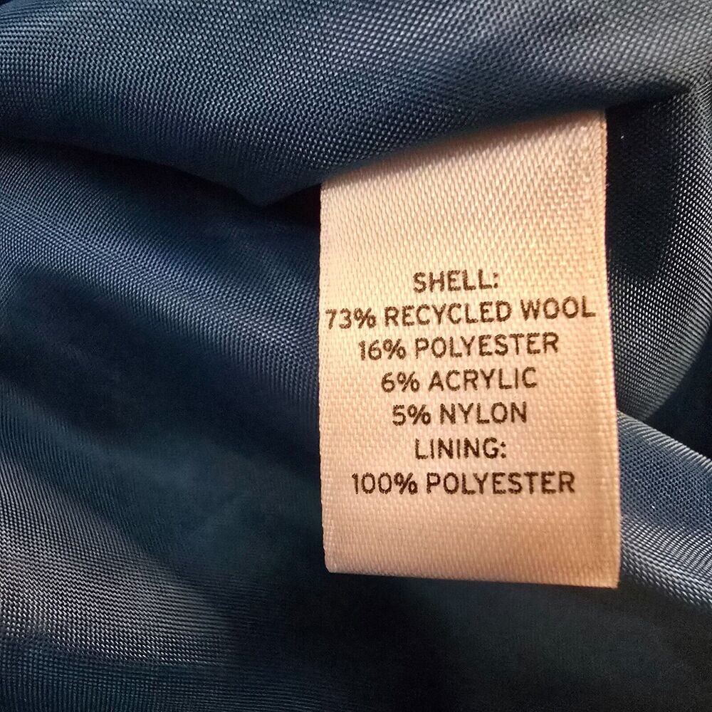 Vintage Frenchi Peacoat Women's Medium Wool Blend Collard Short Length Blue Teal - Picture 8 of 16